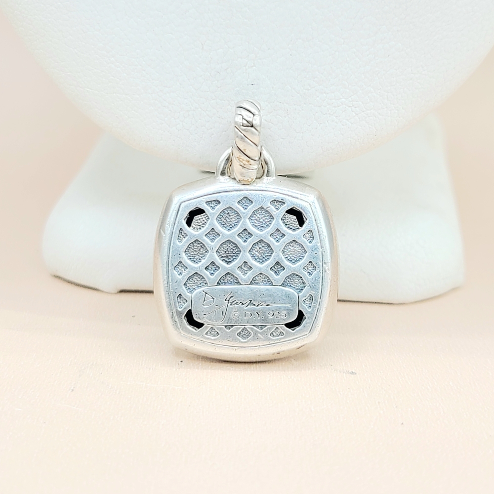 David Yurman Albion 17mm Black Onyx Diamond Pendant Enhancer - Picture 6 of 8